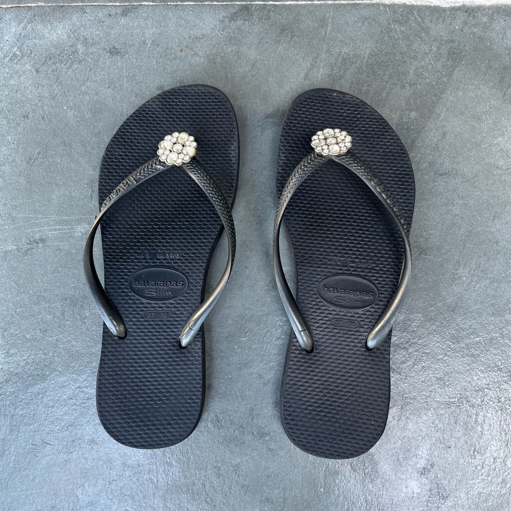 Havaianas Black Thong Flip Flops